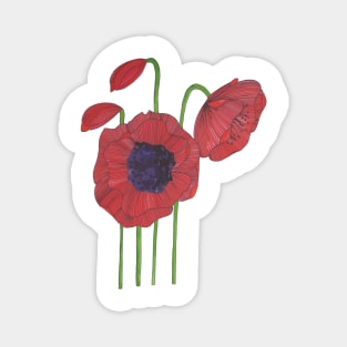 Red Flowers Magnet