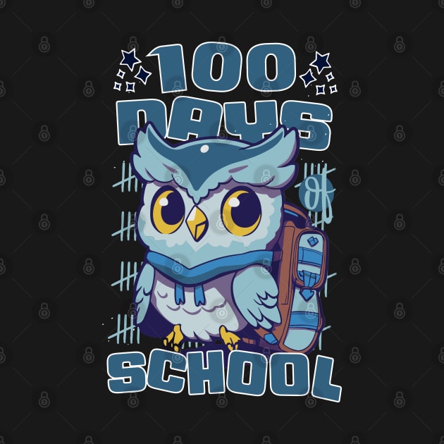 100 days of school featuring a Cute owl with a bagpack #4 by XYDstore