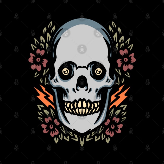 skull and flower illustration by donipacoceng