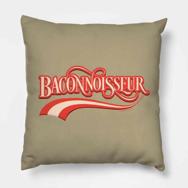 Baconnoisseur (bacon lover) Pillow by eBrushDesign