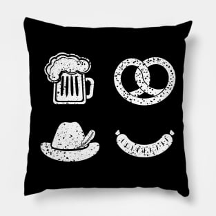 Symbols of Oktoberfest: Bavarian Beer Pretzel Hat Sausage Pillow