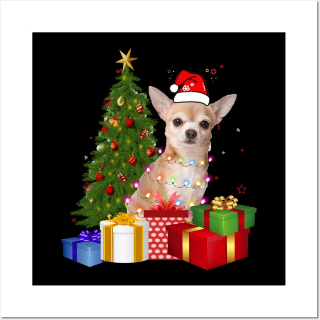 Christmas Happy Holidays Chihuahua Dog with Tree and Presents Puzzle with  Photo Tin PUZL82432