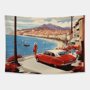 Ajaccio France Vintage Travel Poster Tourism Tapestry