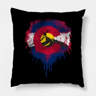 Colorado Flag Splatter - Souvenir - Summer Pillow