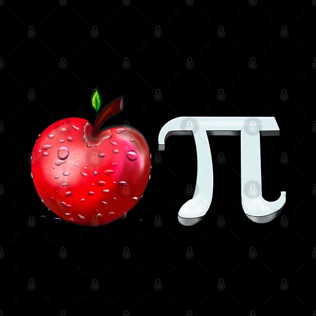 Apple Pi - funny physics mathematics student maths teacher gift humor humour pun. Mathematical constant pi in 3d by Artonmytee