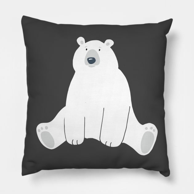 Charming Polar Bear Pillow by JunkyDotCom