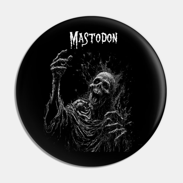 Darkened Skull Mastodon Pin by Mutearah