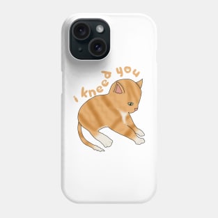 I Kneed you (fluffy orange cat) Phone Case