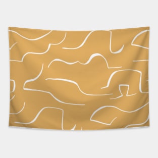 Coffee color wavey pattern Tapestry