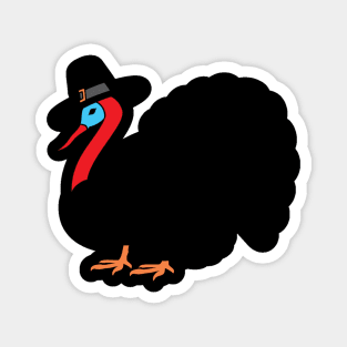 Thanksgiving Turkey With Pilgrim Hat Magnet