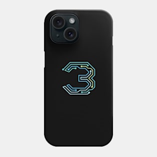 Number Three Circuit Design Phone Case