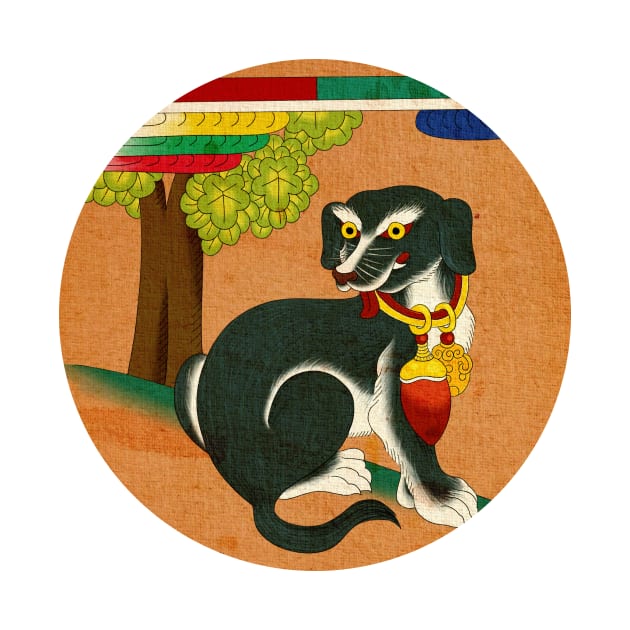 Minhwa: Dog B Type (Korean traditional/folk art) by koreanfolkpaint