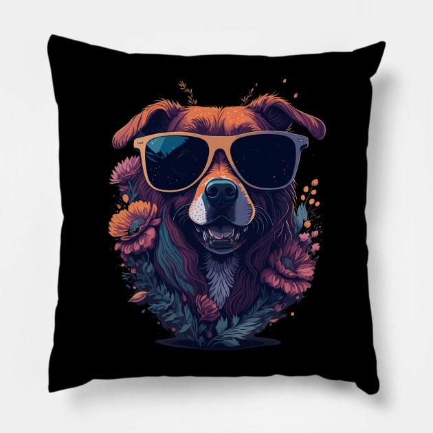 Cute Dog Graphic Illustration Designs Pillow by TheFunscape.ai