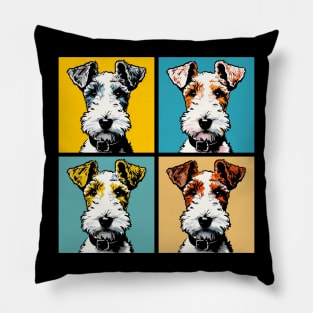 Pop Retro Wire Fox Terrier Art - Cute Puppy Pillow