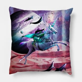 Epic Frog Riding Unicorn Pillow