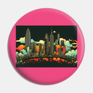 Retro London England A Vintage Skyline Cityscape Pin