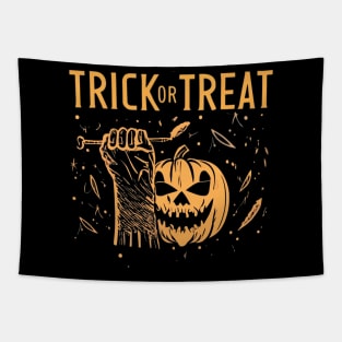 Trick or Treat Halloween Scary Pumpkin Tapestry