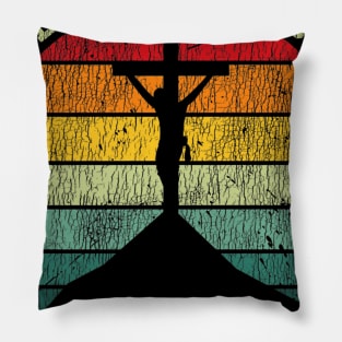 Vintage Jesus Loves You But I Don't Cross Jesus Christian Pillow