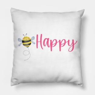 Cute Bee Happy Pillow