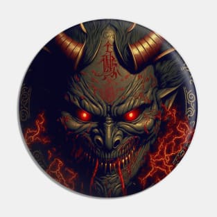 Asian Demon face Pin