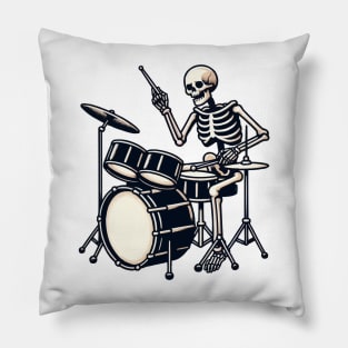 Drummer Skeleton Pillow