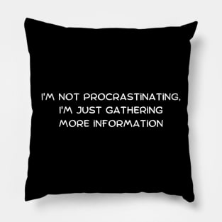 I'm not procrastinating, I'm just gathering more information Pillow