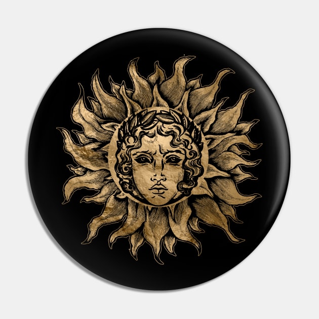 Apollo Sun God Symbol Pin by Nartissima