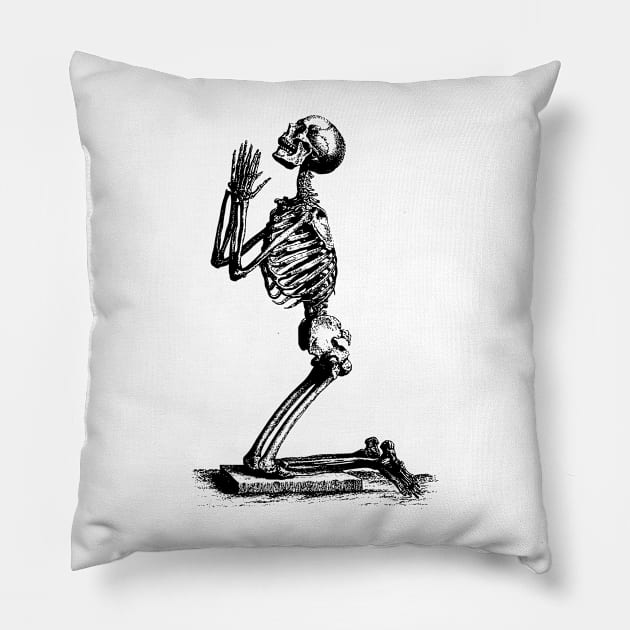 Skeleton Prays Pillow by Tamie