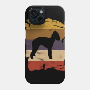 Bedlington Terrier Distressed Vintage Retro Silhouette Phone Case