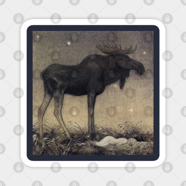 Leap The Elk And Princess Tuvstarr by John Bauer Magnet by immortalpeaches