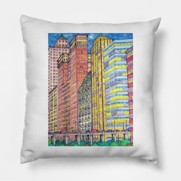 CesarVille Freeway Over the Park Pillow by Mark's Garden Cards