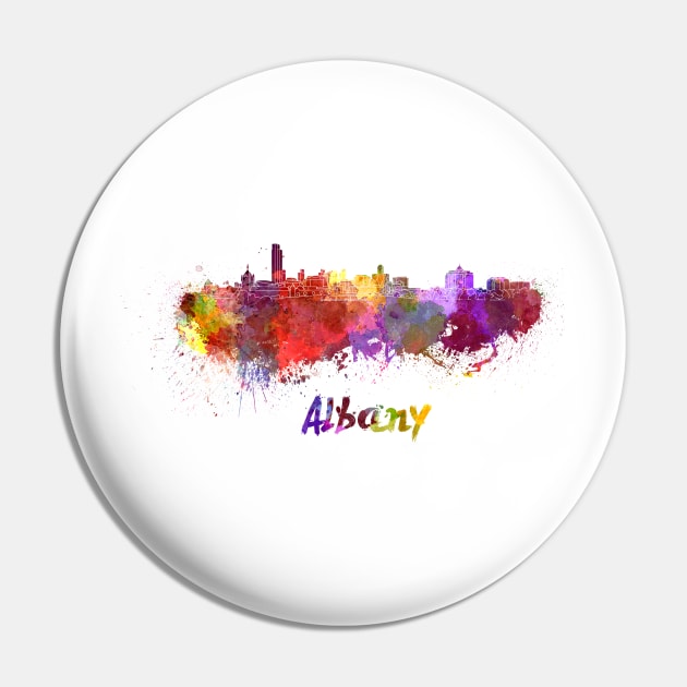 Albany skyline in watercolor Pin by PaulrommerArt