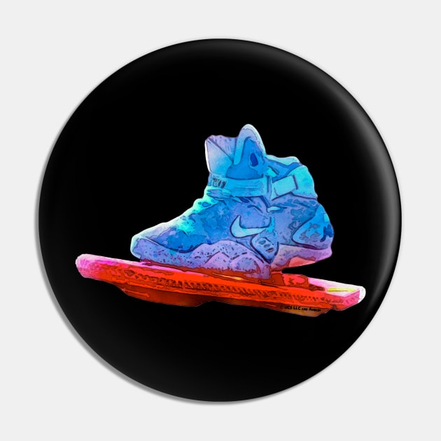 Back To The Future 2015 Hoverboard Vibrant Watercolors Pin by Nonconformist