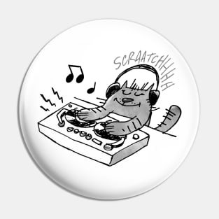 DJ Kitty scratch Pin