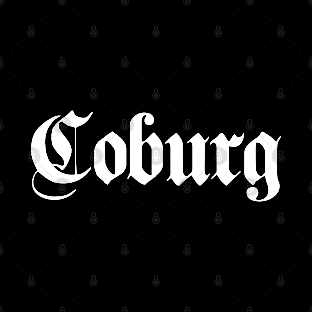 Coburg written with gothic font by Happy Citizen