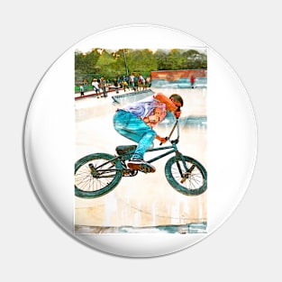 BMX At The Park Silhouette. For BMX Lovers Pin