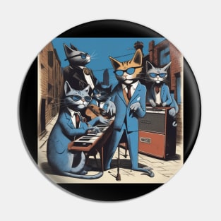 Jeffy and The Alley Cats, a Blues Band from the 1960’s made up of cats, Pin