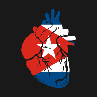 Anatomical heart design, Cuban flag T-Shirt