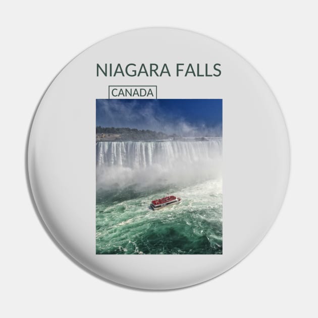 Niagara Falls Ontario Canada Waterfall Souvenir Present Gift for Canadian T-shirt Apparel Mug Notebook Tote Pillow Sticker Magnet Pin by Mr. Travel Joy