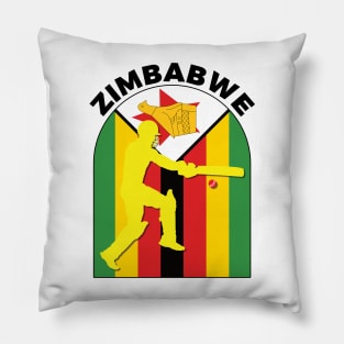 Zimbabwe Cricket Batsman Zimbabwe Flag Pillow