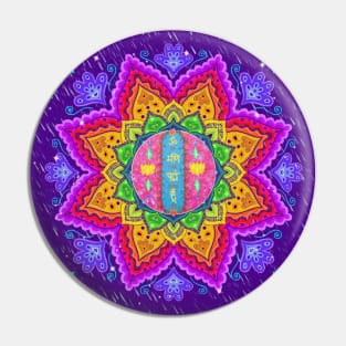 Rainbow OmManiPadmeHum Mandala Pin