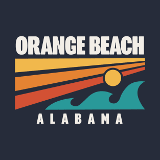 Orange Beach Alabama Retro Vintage Style Waves T-Shirt