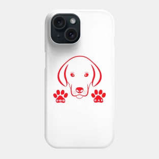 Dog Dad Red - Paw Print Art Phone Case
