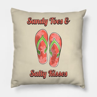 Sandy Toes And Salty Kisses Beach Style Pillow