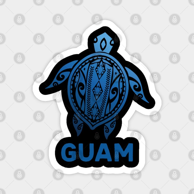 Guam Tribal Tattoo Blue Sea Turtle Souvenirs Magnet by kalponik