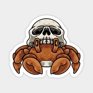 Crab And Skull Shell Magnet