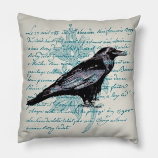 Vintage Raven design Pillow