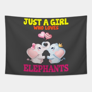 Just A Girl Who Loves Elephants Love T Shirt Funny Cute Elephant Lover Gifts Tapestry