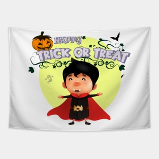 Cute cartoon Happy Halloween.Trick or Treat. Tapestry