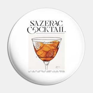 Sazerac Retro Poster Classic Bar Prints, Vintage Drinks, Recipe, Wall Art Pin